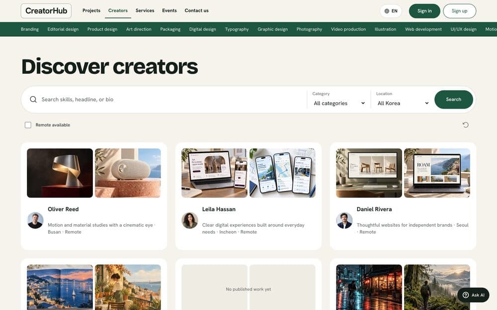 Discover creators